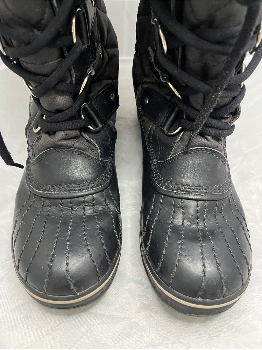Sorel Tofino Black Quilted Lace-Up Winter Boots - Size 6.5 - Picture 5 of 16